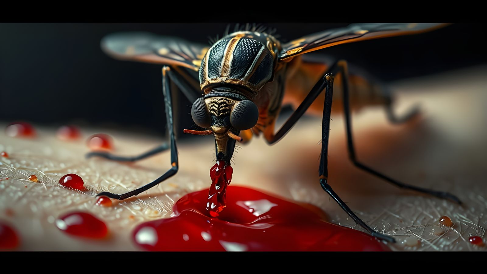 Blood-Thirsty Mosquito Villain: Hyperrealistic Close-Up