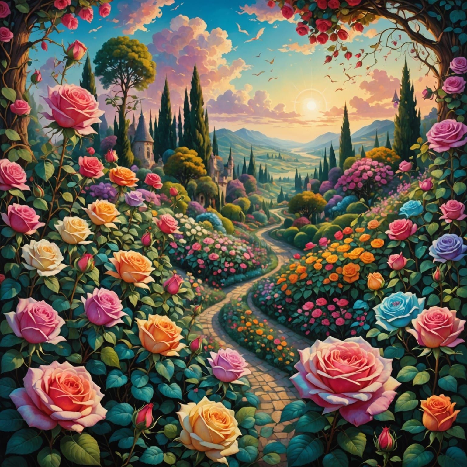 Vibrant Fantastical Infinity Garden