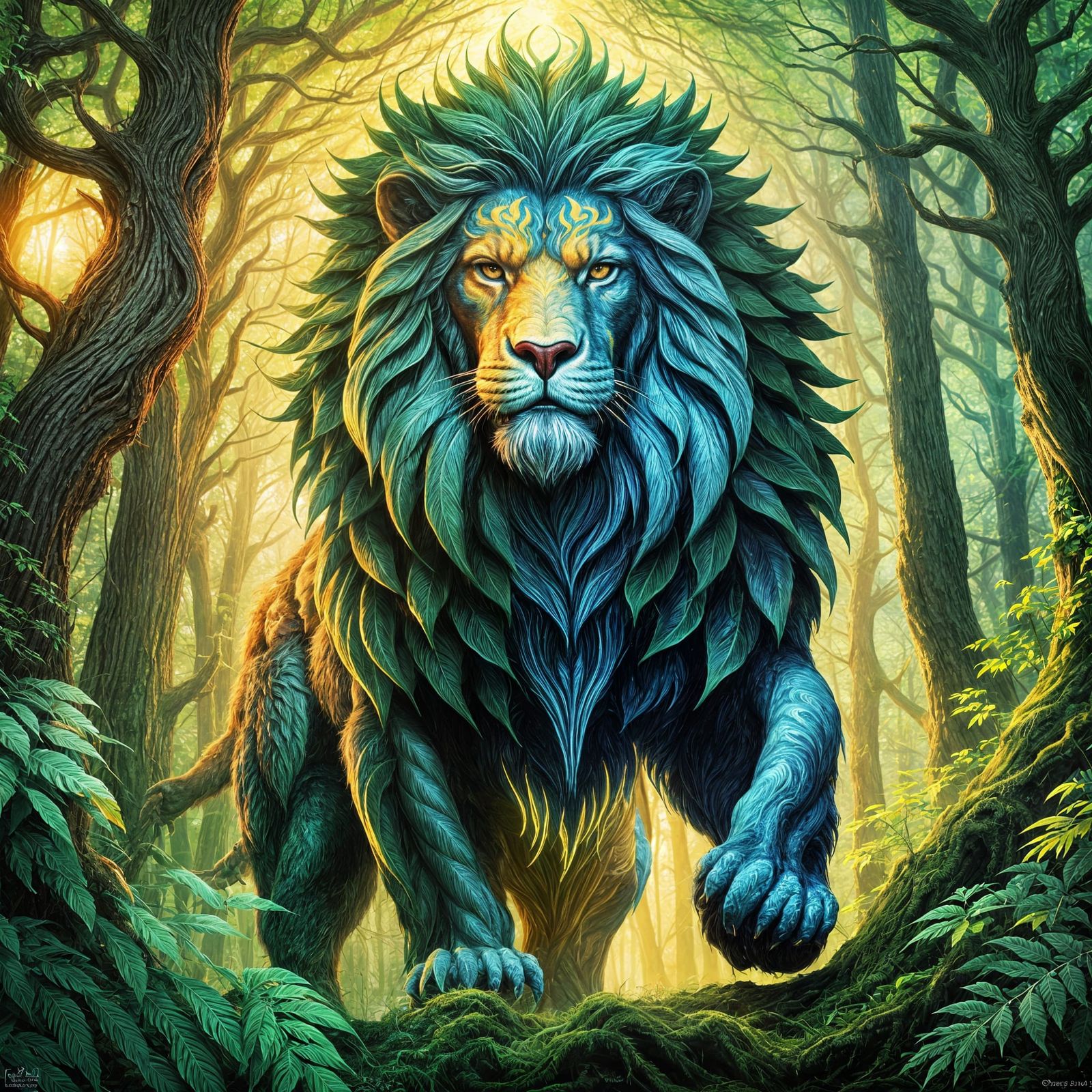 Majestic Forest Guardian in Nature Art Style