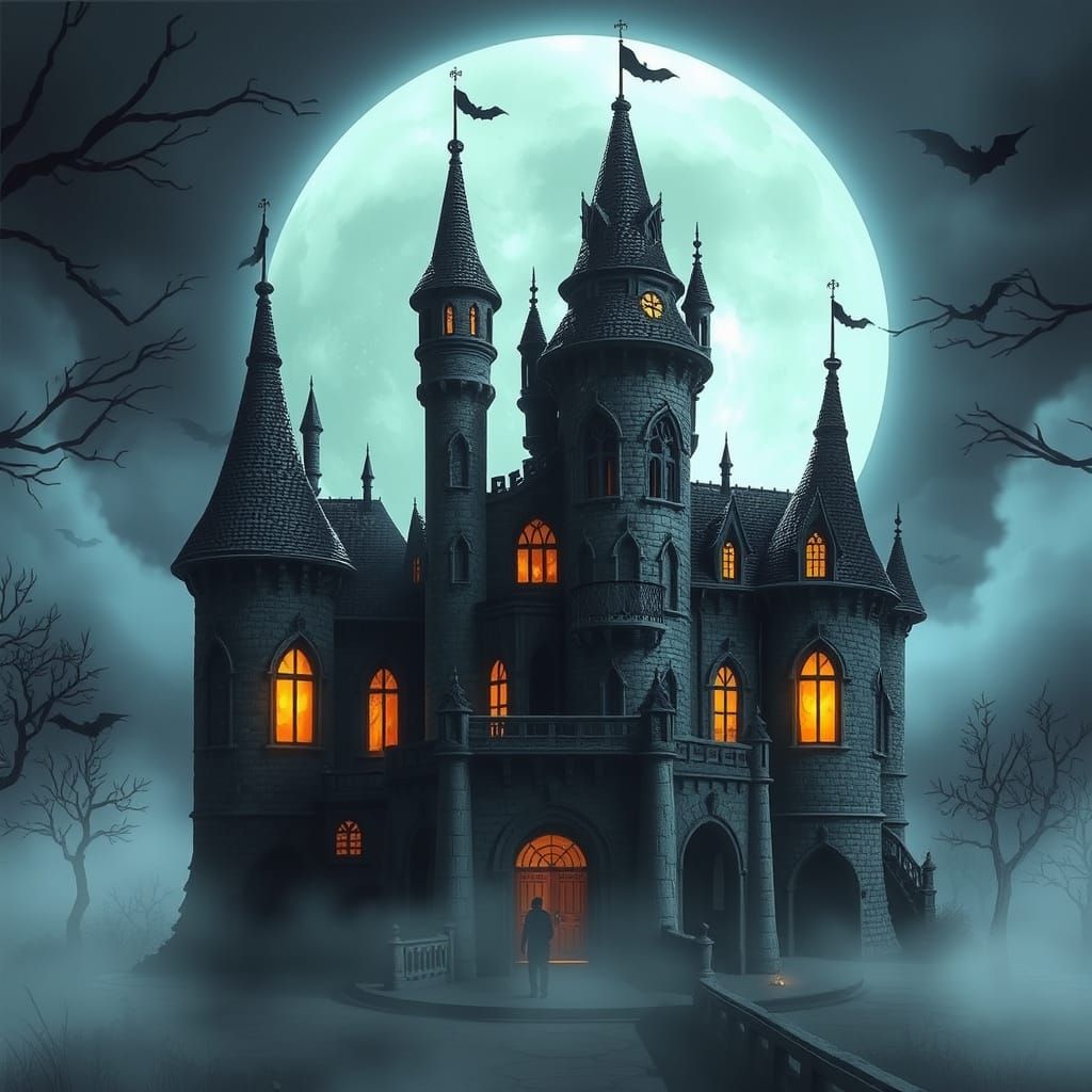 Eerie Haunted Castle in Gothic Style