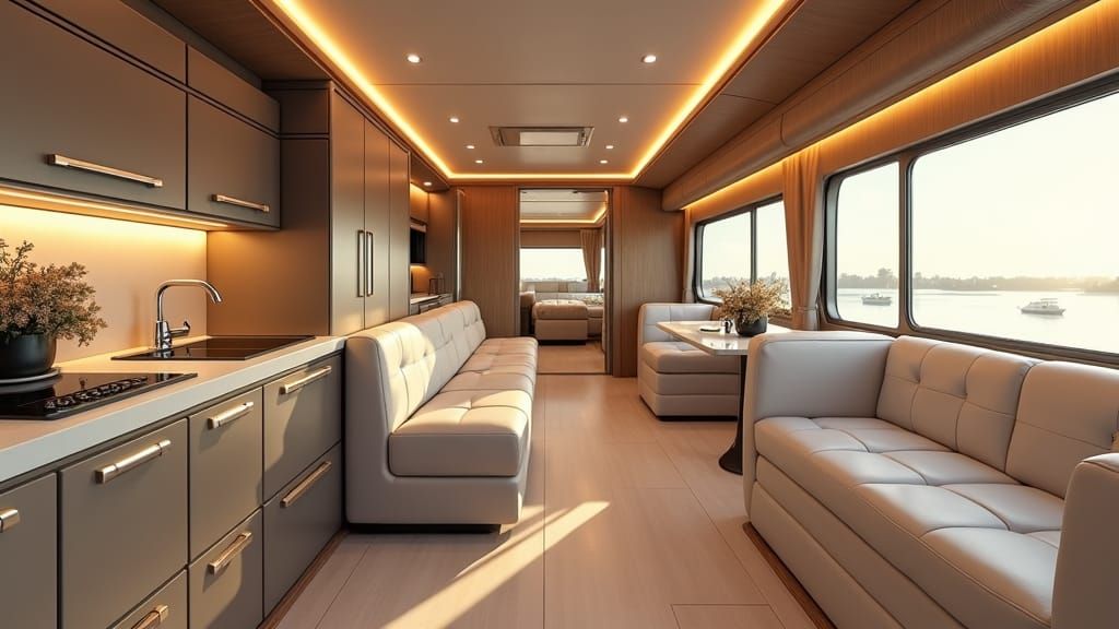 Luxurious Modern Motorhome in Photorealistic Style
