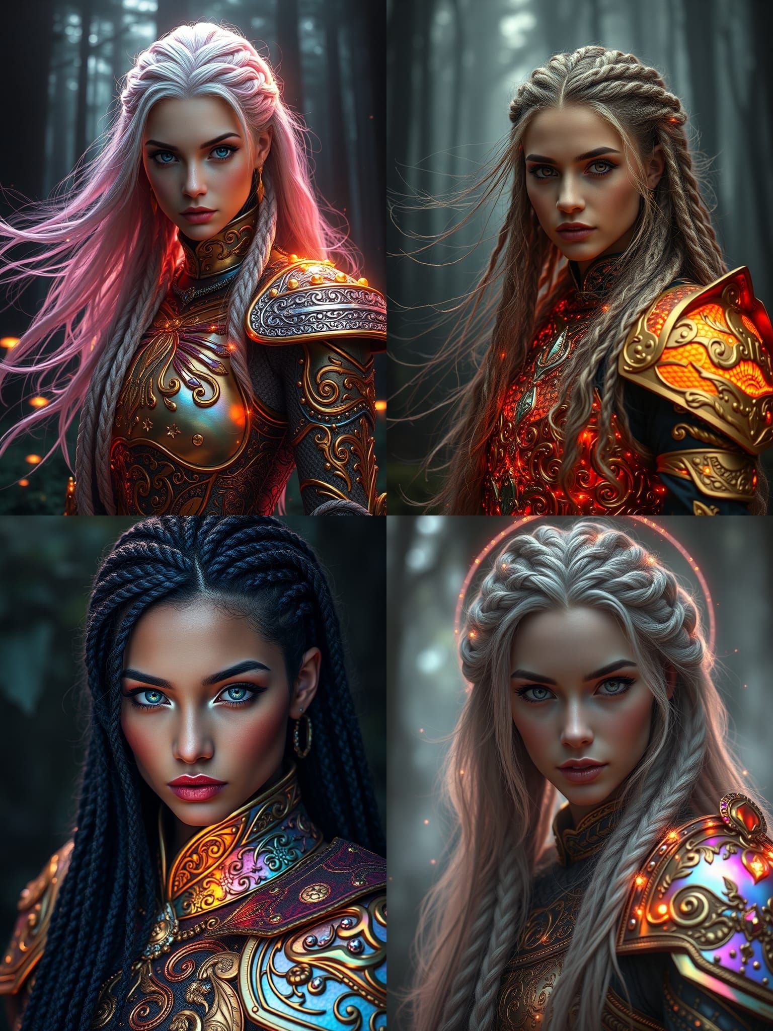 Fantasy Woman Portrait in Ornate Armor