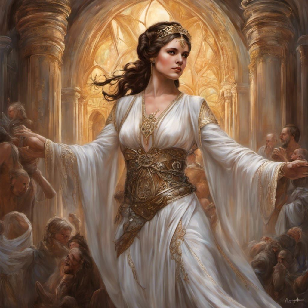Medieval Princess Leia in Pre-Raphaelite Style