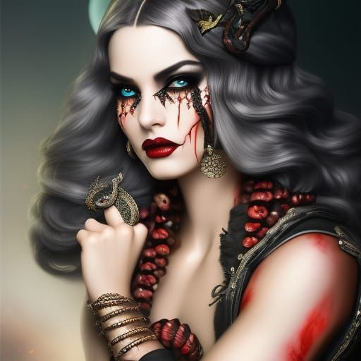 Medusa with Snakes in Autumnal Fantasy Style