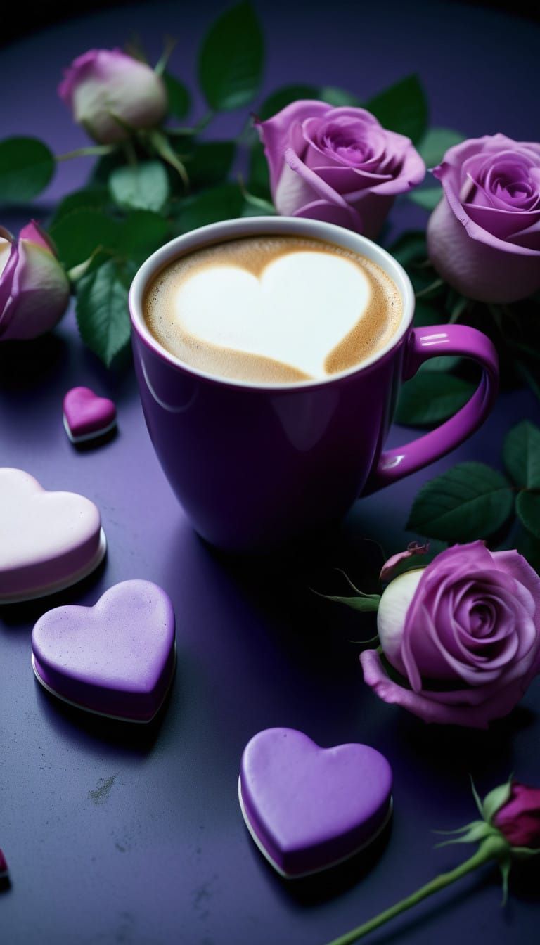 Romantic Coffee Scene in Pastel Hues