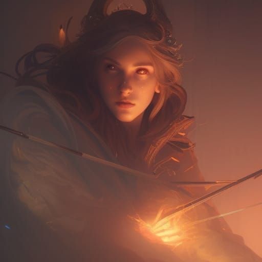 Magic Archer in Dark Fantasy Style