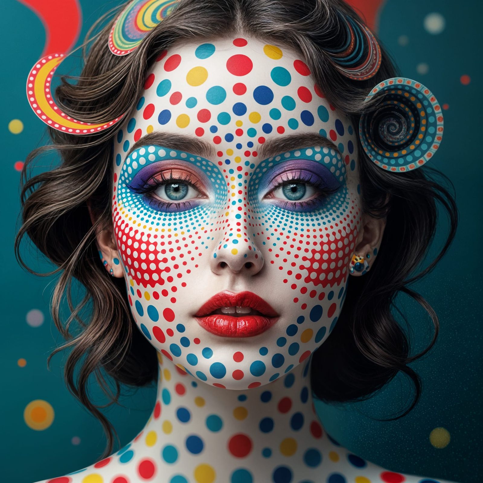 Mesmerizing Droste Effect: Polka Dot World Portrait