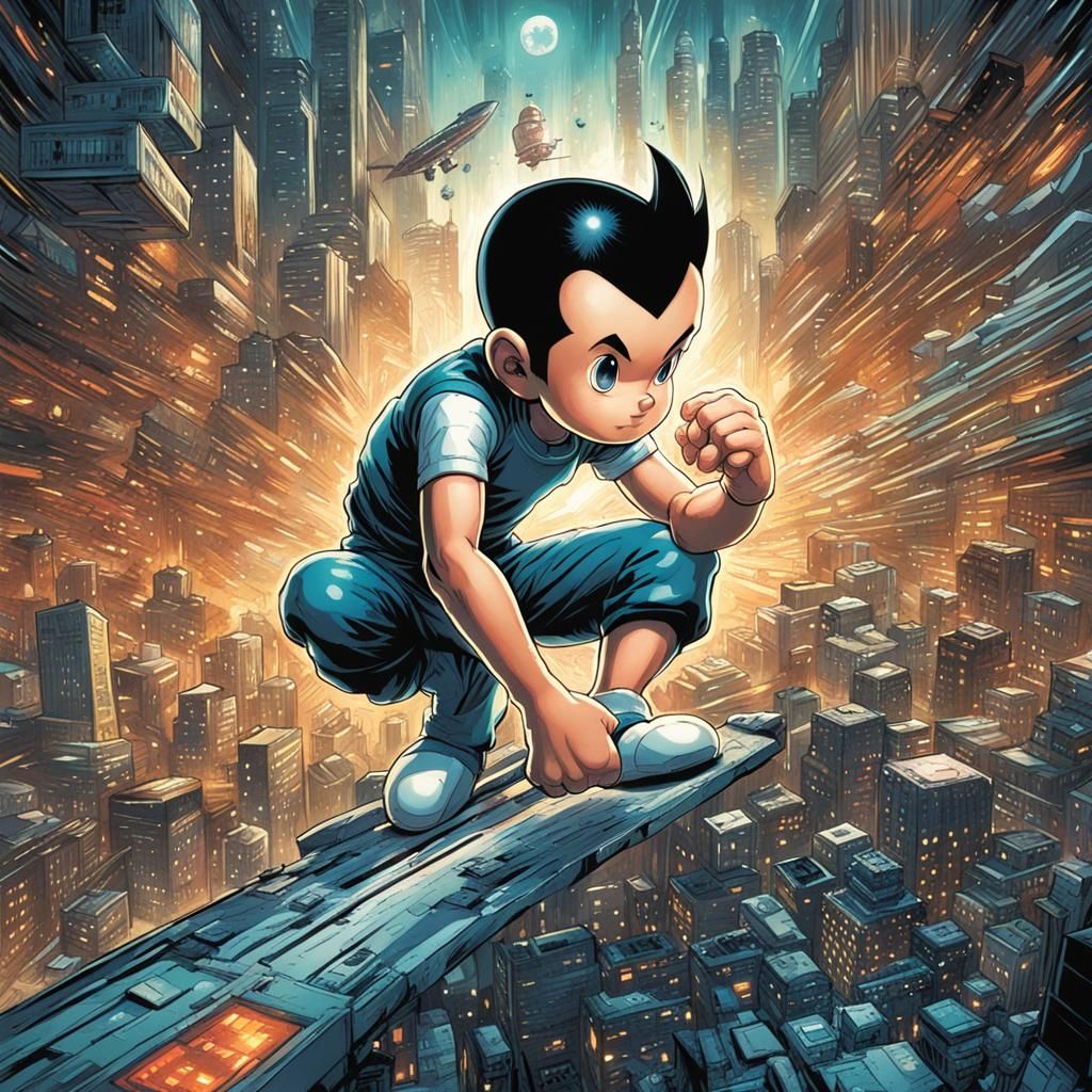 Astro Boy in Comic Book Art Style