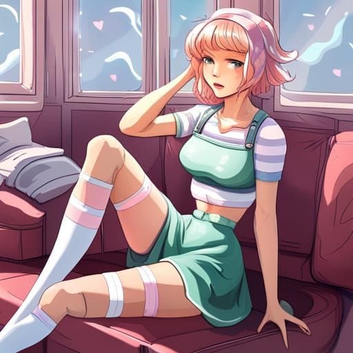 Woman with Pastel Top and Heart Freckles