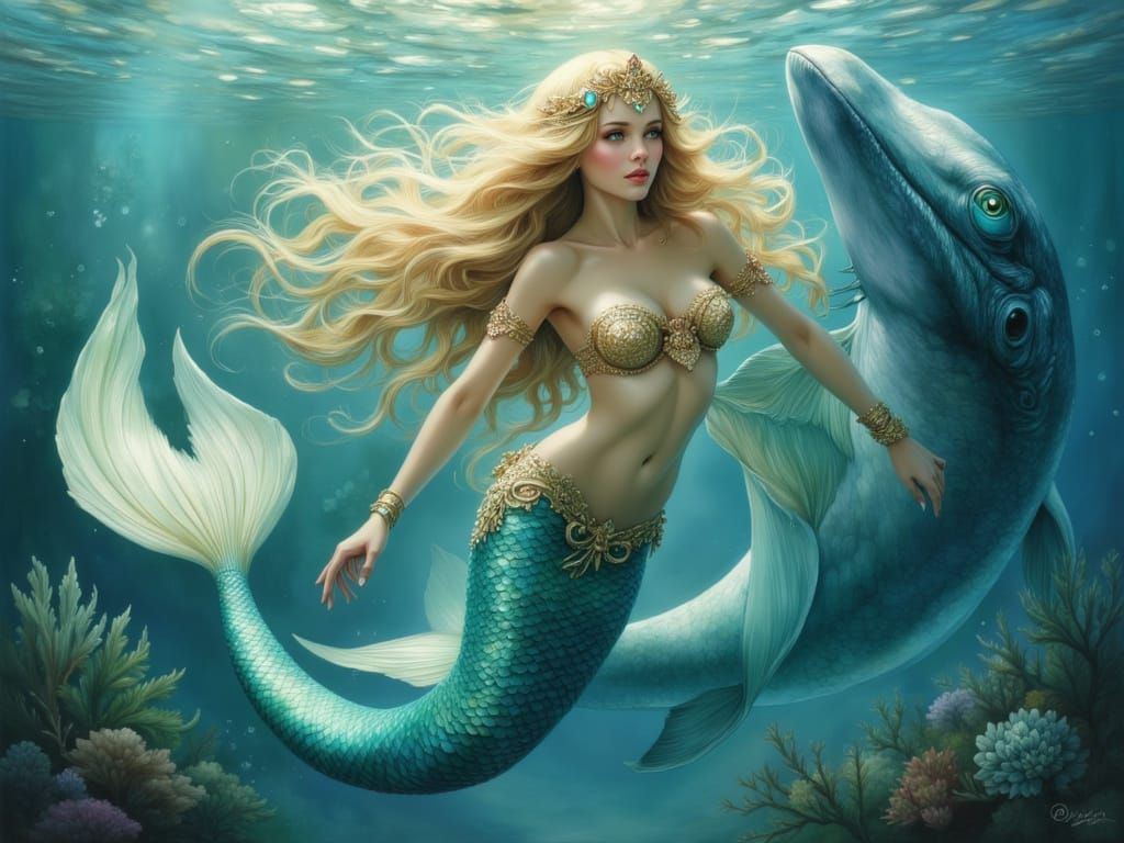 Mermaid with Creature