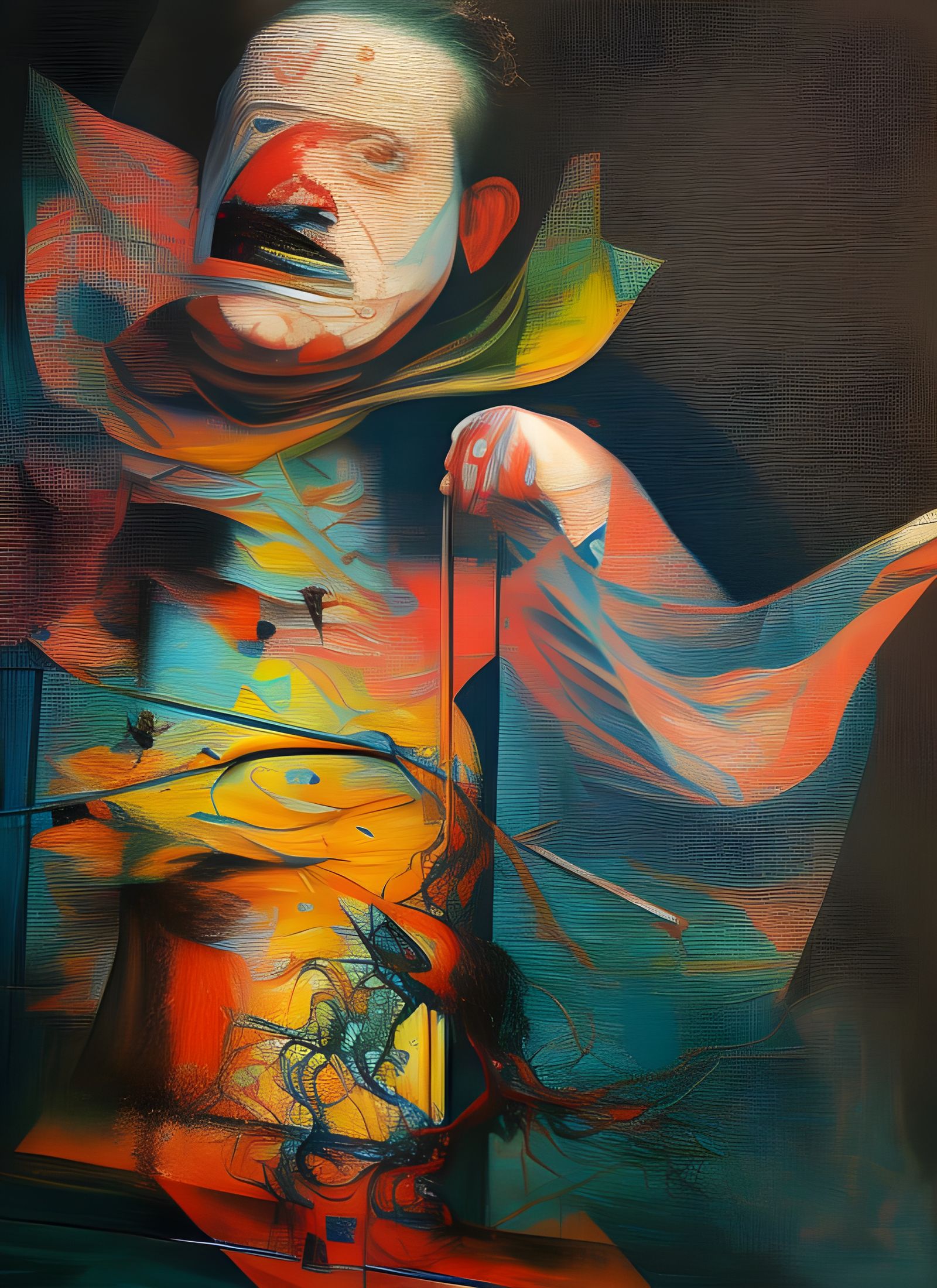 Hyperreal Painting in Style of Francis Bacon