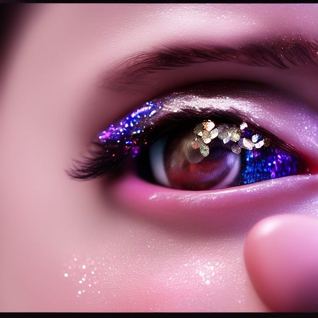 Woman Crying Sparkly Tears: Photorealistic Unreal Engine Art