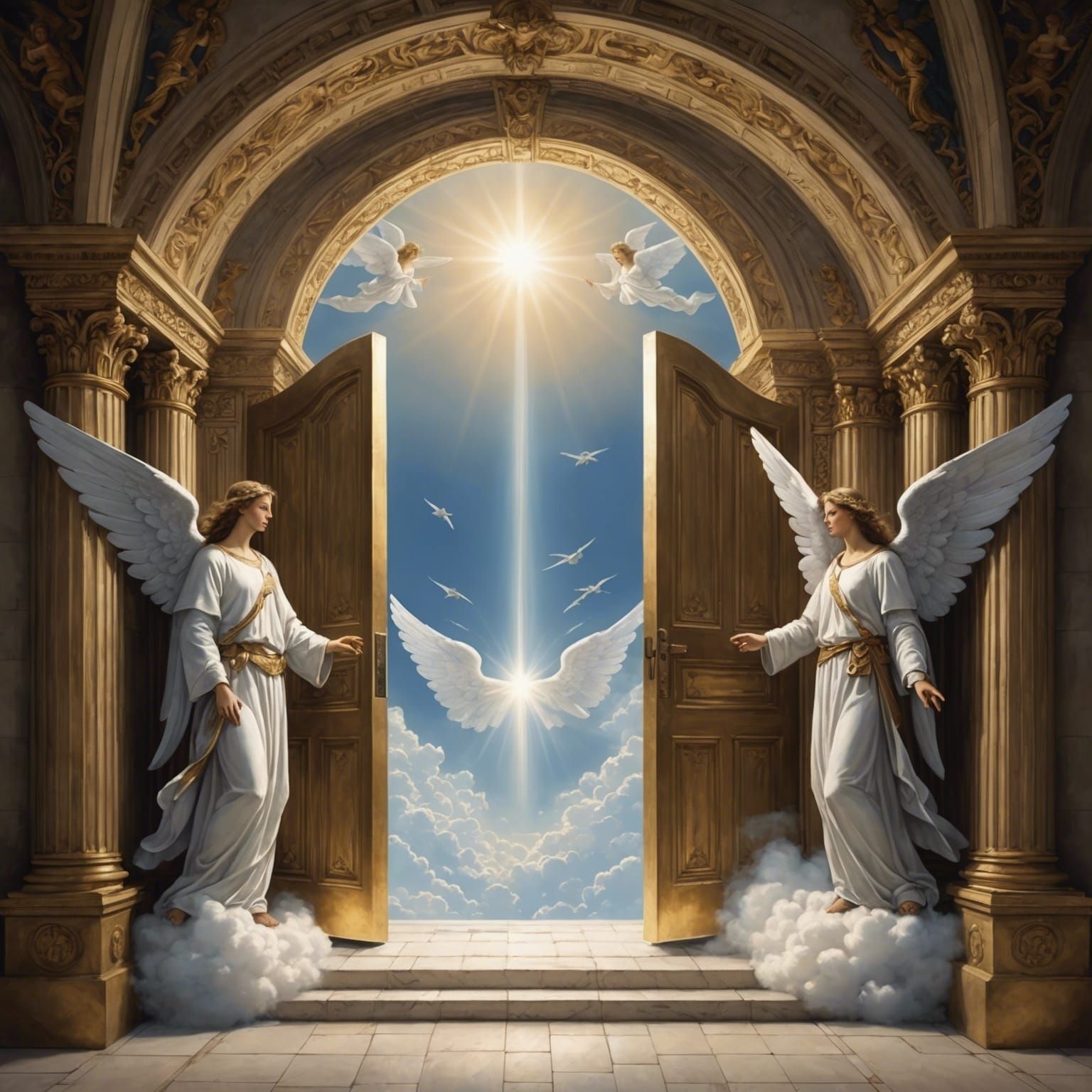 Angelic Guardians at Heaven's Gate
