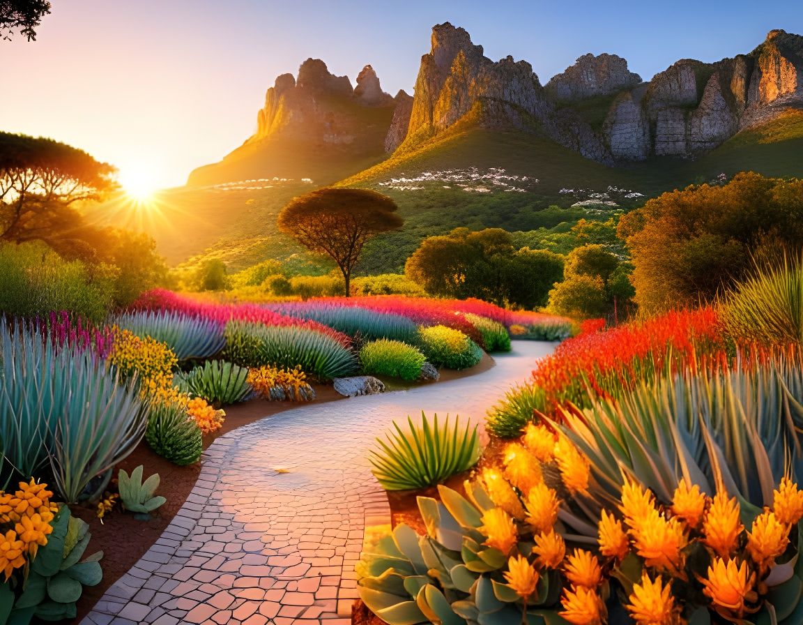 Proteas and Aloes in Kirstenbosch Gardens