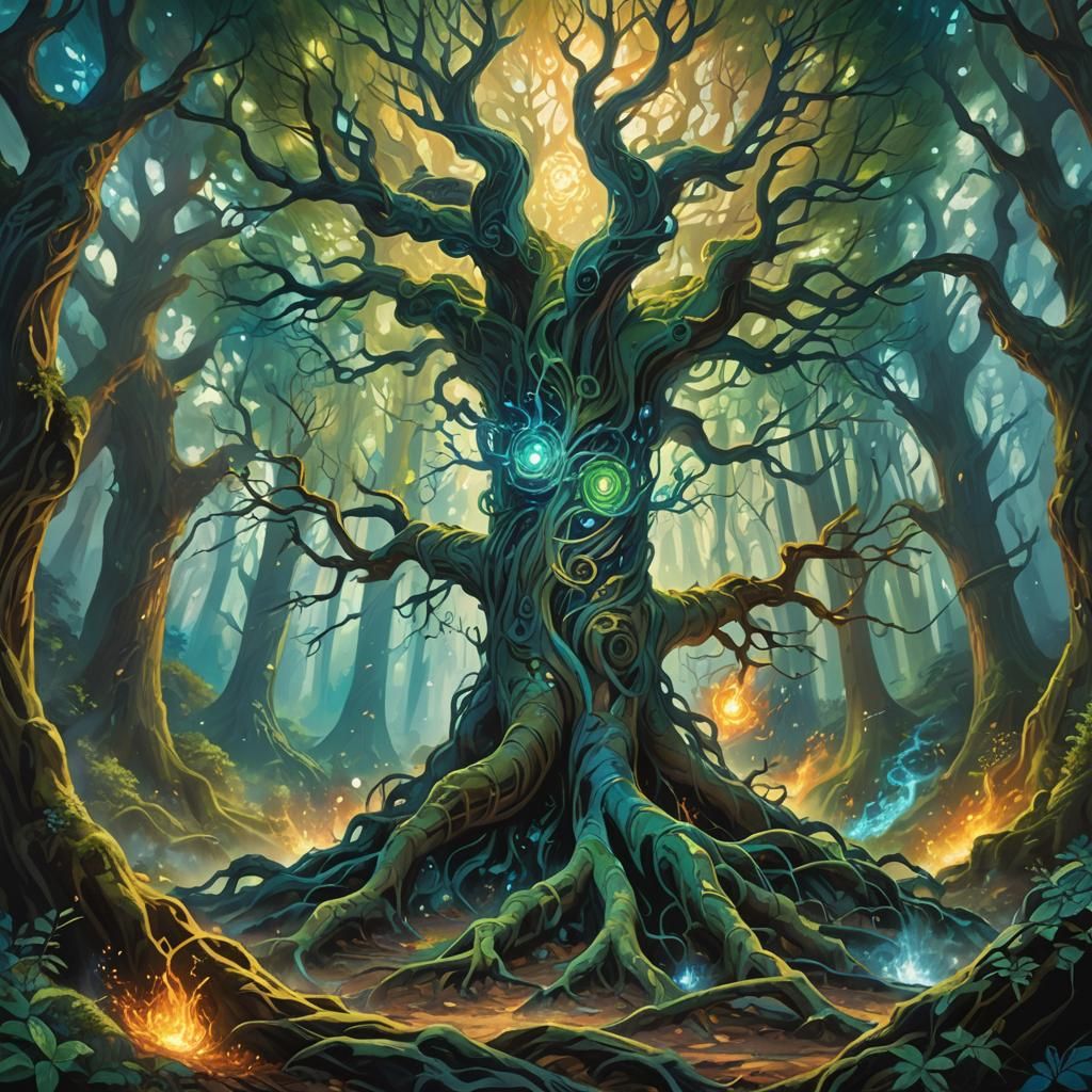 Elemental Force Emerges in Mystical Forest