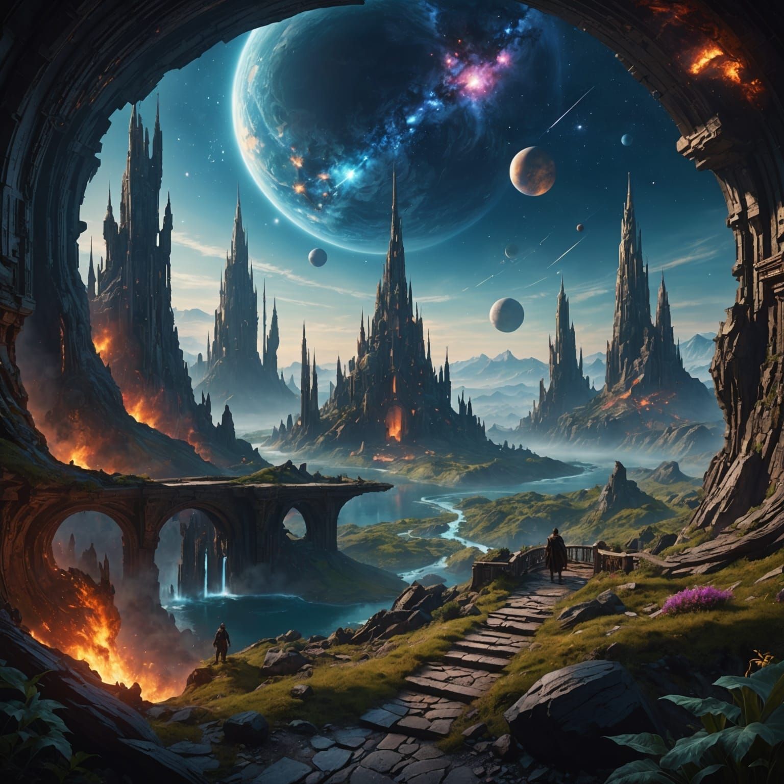 Fantastical Galaxy Concept Art in Deep Color