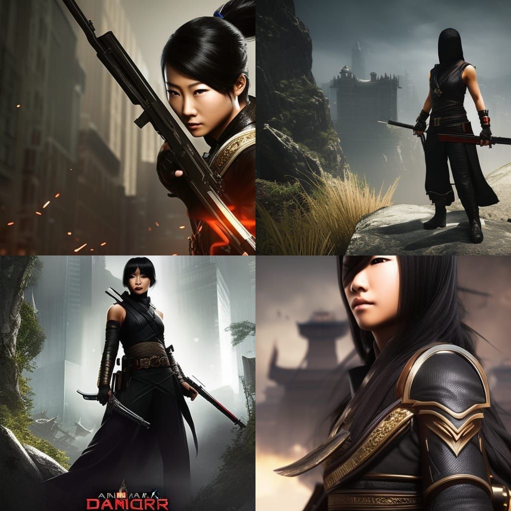 Hyperdetailed Asian Assassin in Dark Fantasy Style