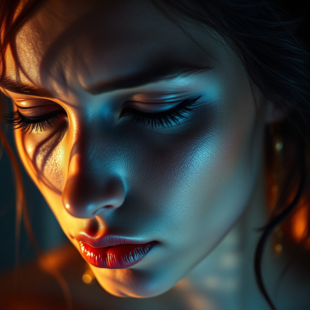 Woman's Portrait: Shattered by Emotional Pain