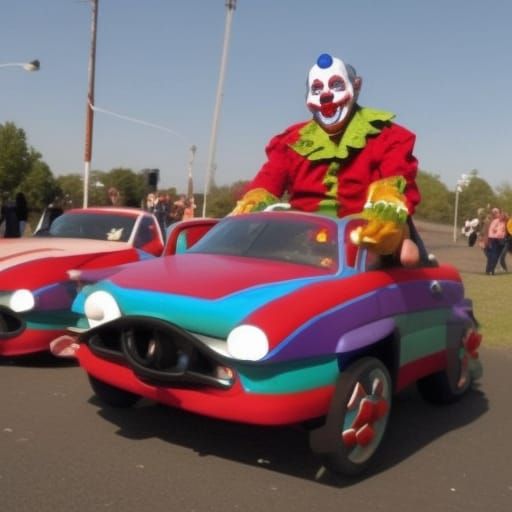 An Evil Clown Car Overflowing with Clowns