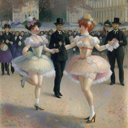 Confetti Dancers Celebrate New Year in Impressionist Style