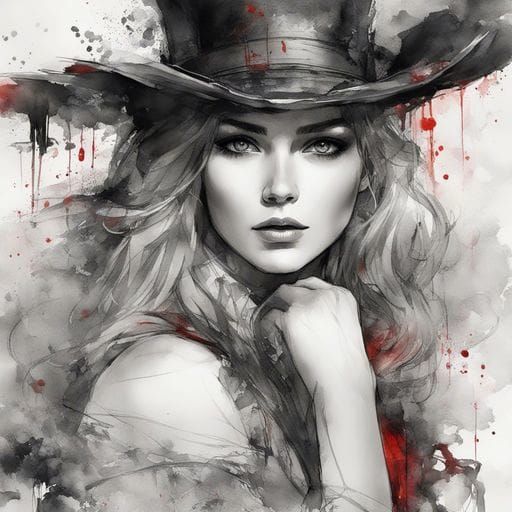 Beautiful Irish Girl Portrait in Watercolor Style