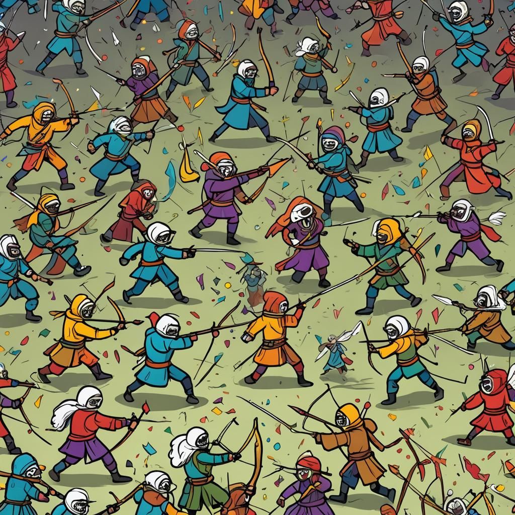 Cartoon Ragdoll Archers in Chaotic Battle