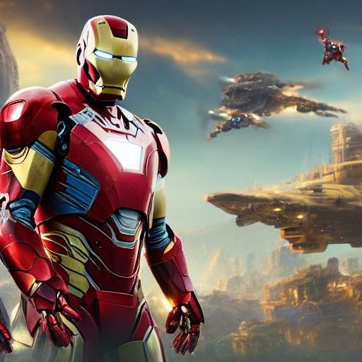 Robert Downey Jr. as Iron Man: Detailed Matte Painting