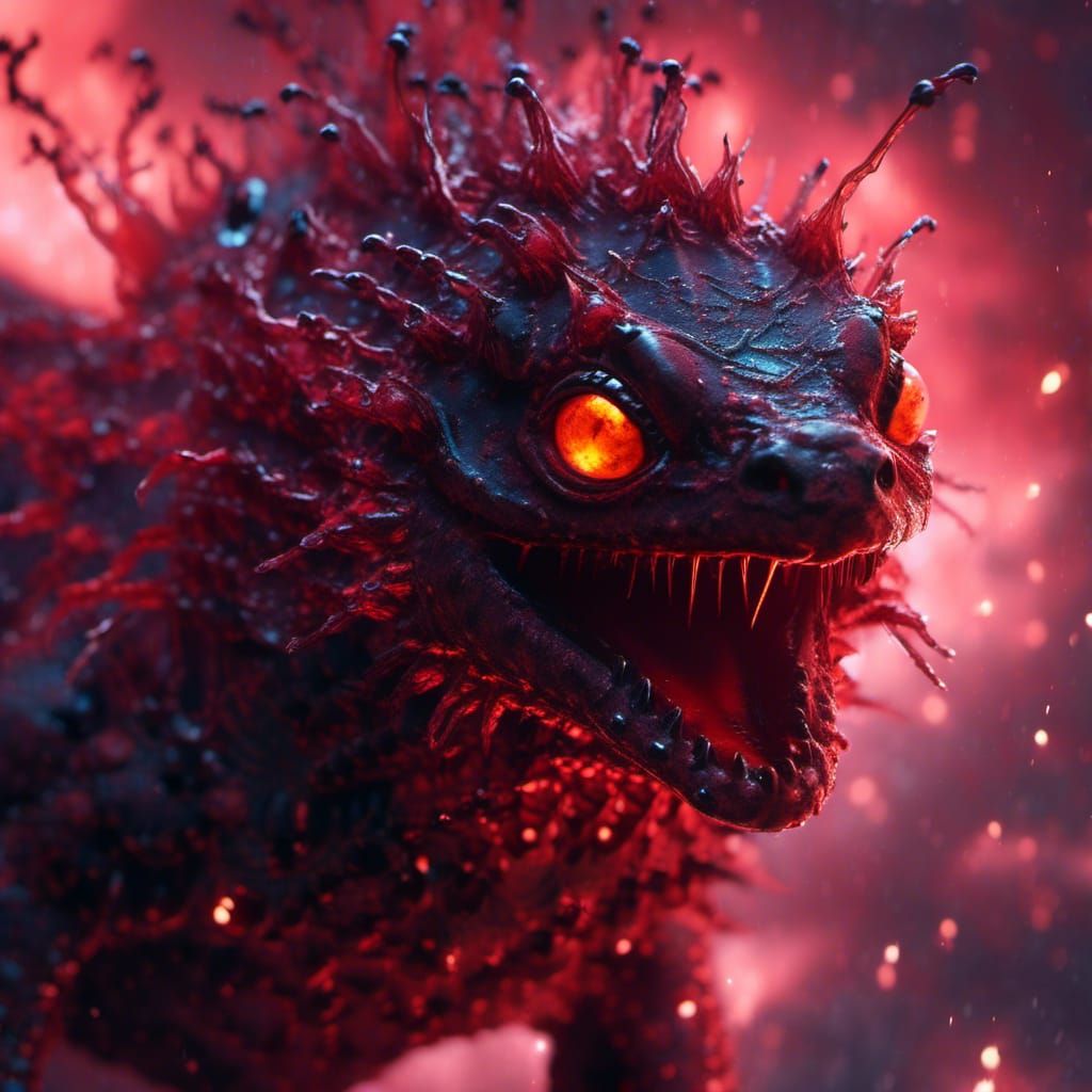 Mutated Salamander Zombie in Electric Silhouette