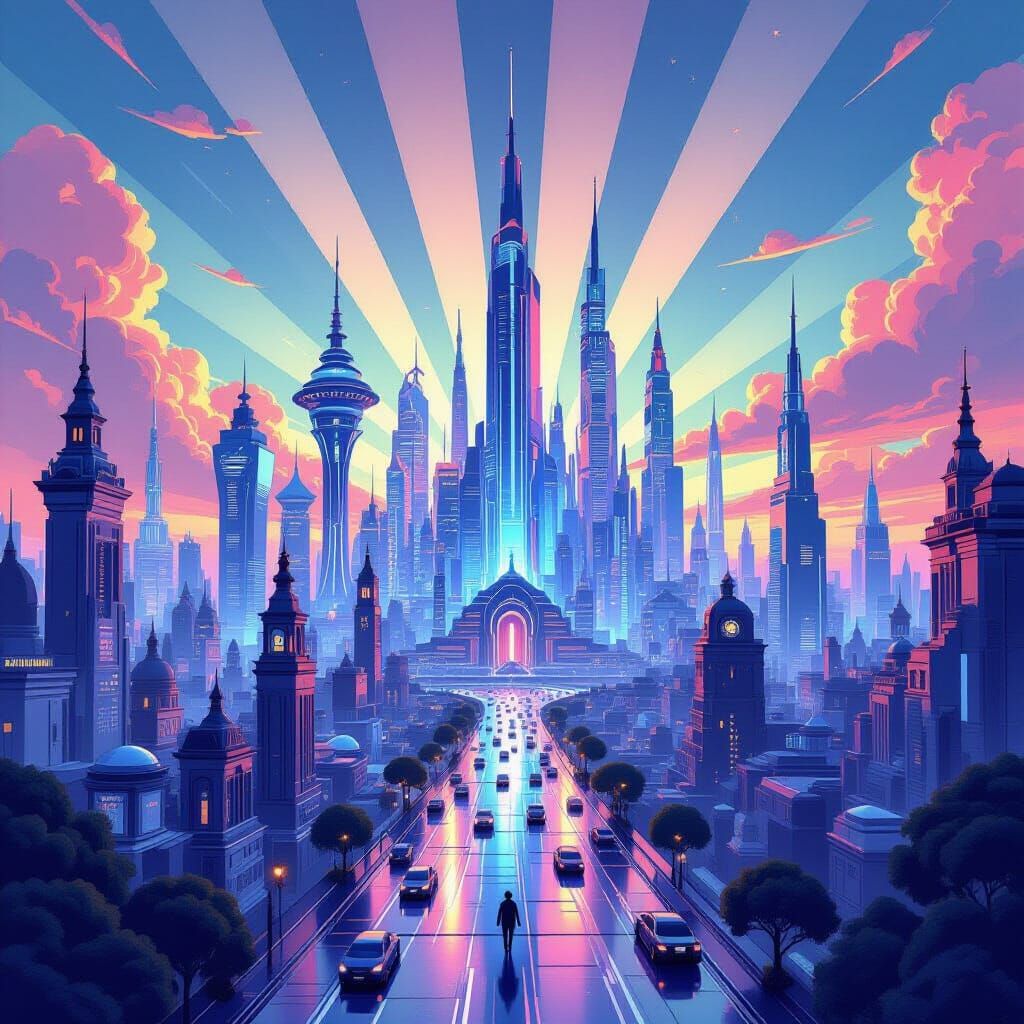 Futuristic Cityscape: Transhumanism in Pixar-Inspired 3D Art