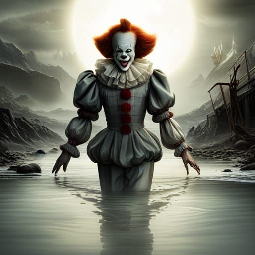 Detailed Pennywise Fantasy Concept Art in 8k