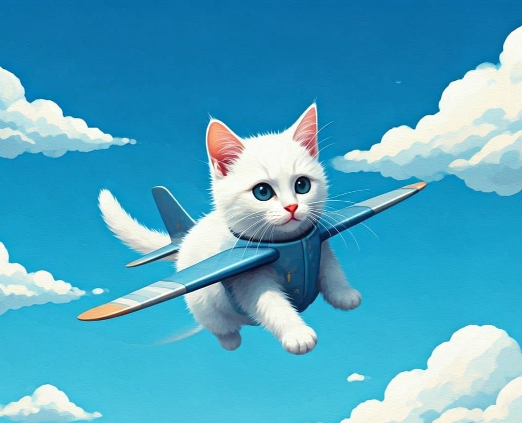 Cute kittens fly
