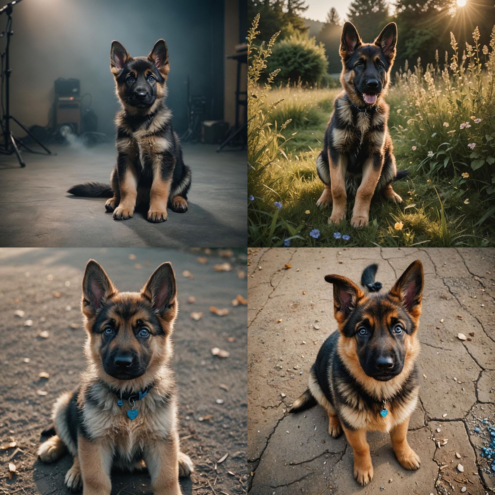 Adorable Blue-Eyed German Shepherd Puppy Film Still