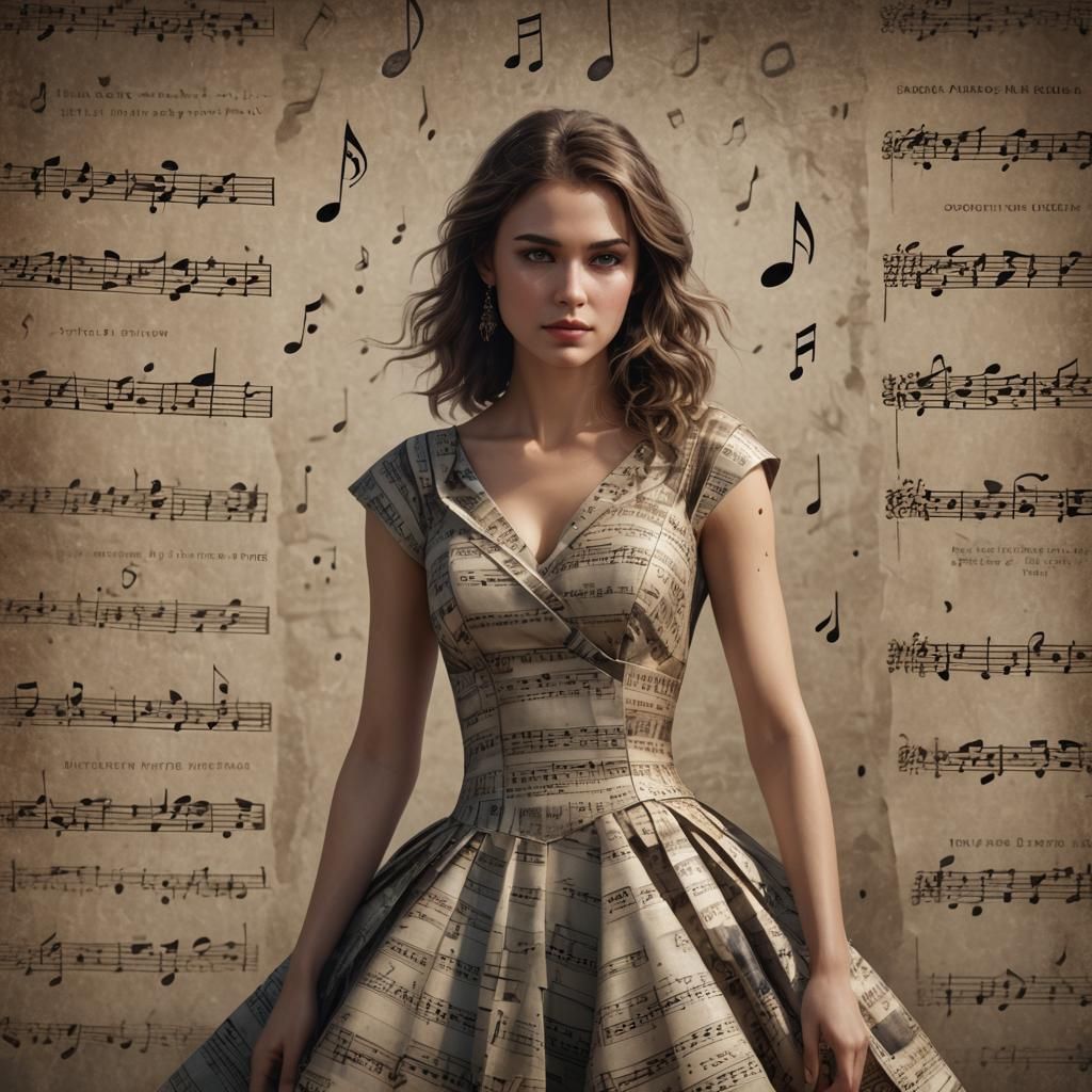 Woman's Musical Dress: Fantasy Concept Art