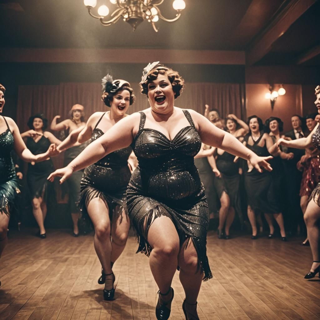 Vintage Burlesque Show Featuring Plus-Size Dancers