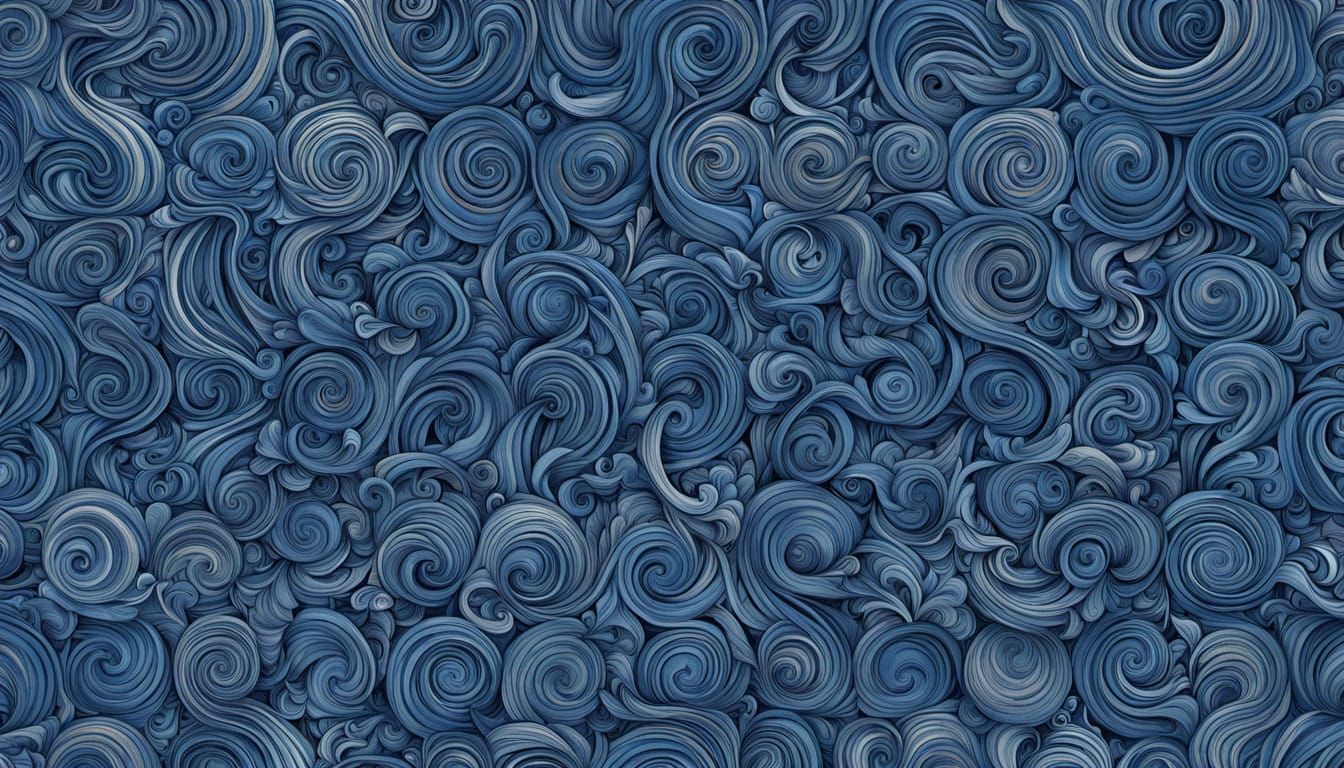 Mathematician in Whimsical Delft Blue Fractal Landscape
