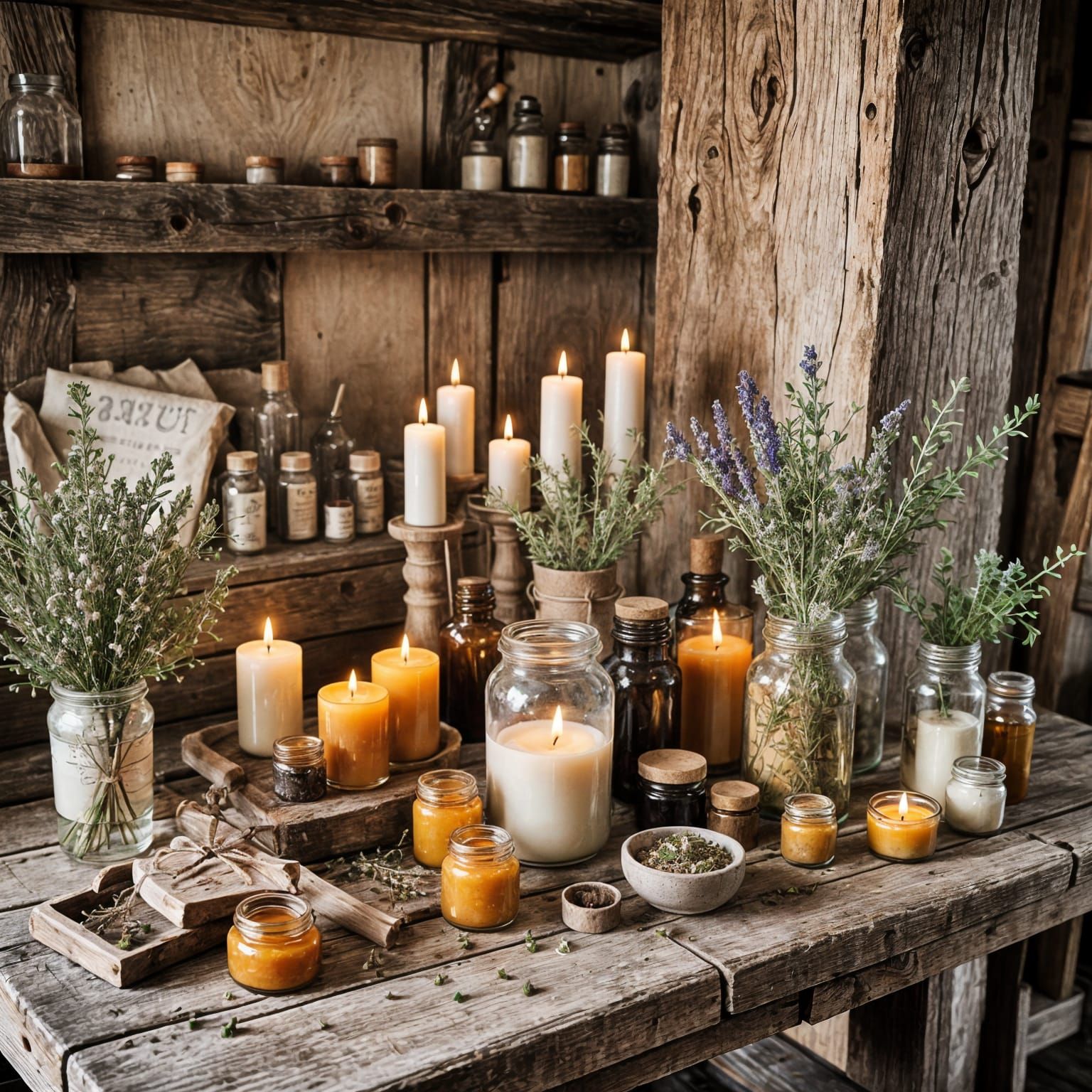 Cozy Candle-Making Nook in Natural Light