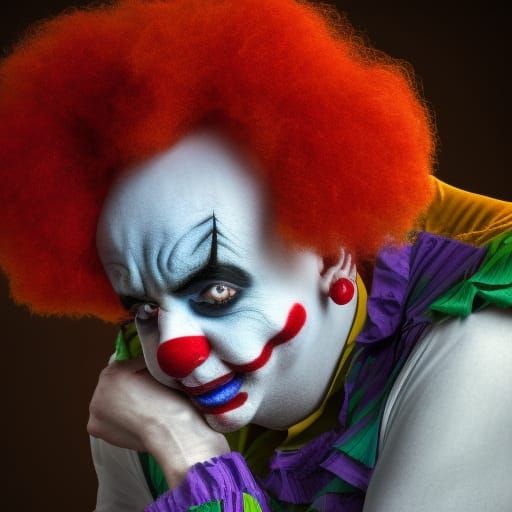 Hyperdetailed Sad Clown in 4K