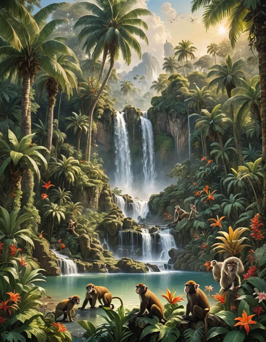Tropical Monkey Waterfalls
