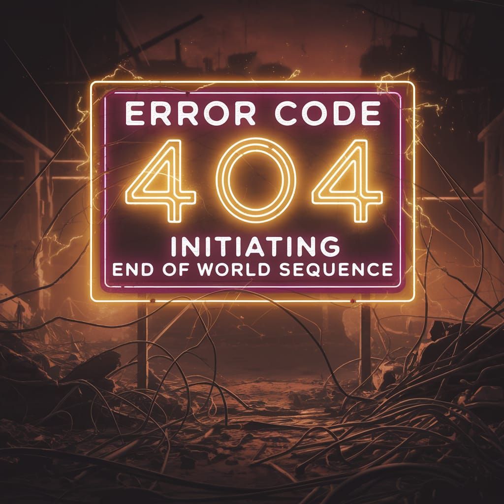 Glitchy Sign of Impending Doom in a Ruined World