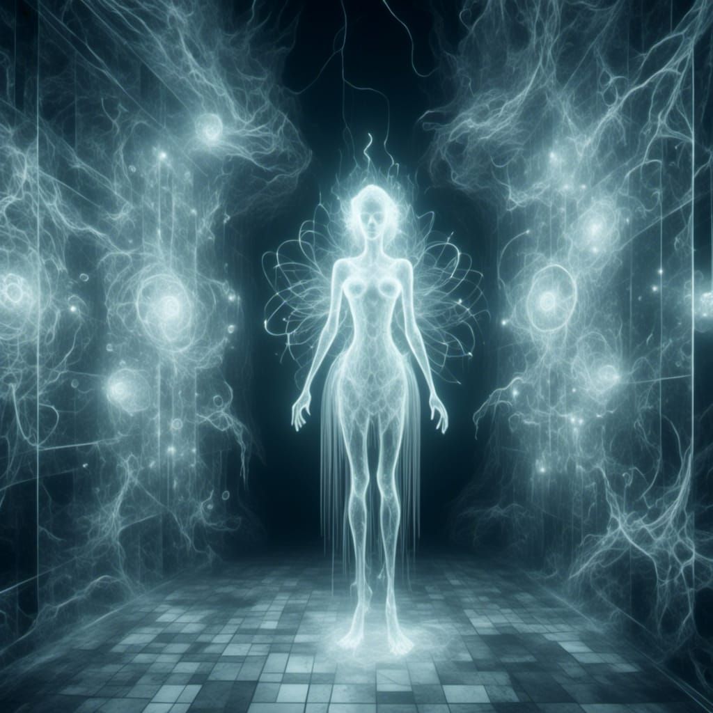 Ethereal Crystalline Metamorphosis Glitch Art