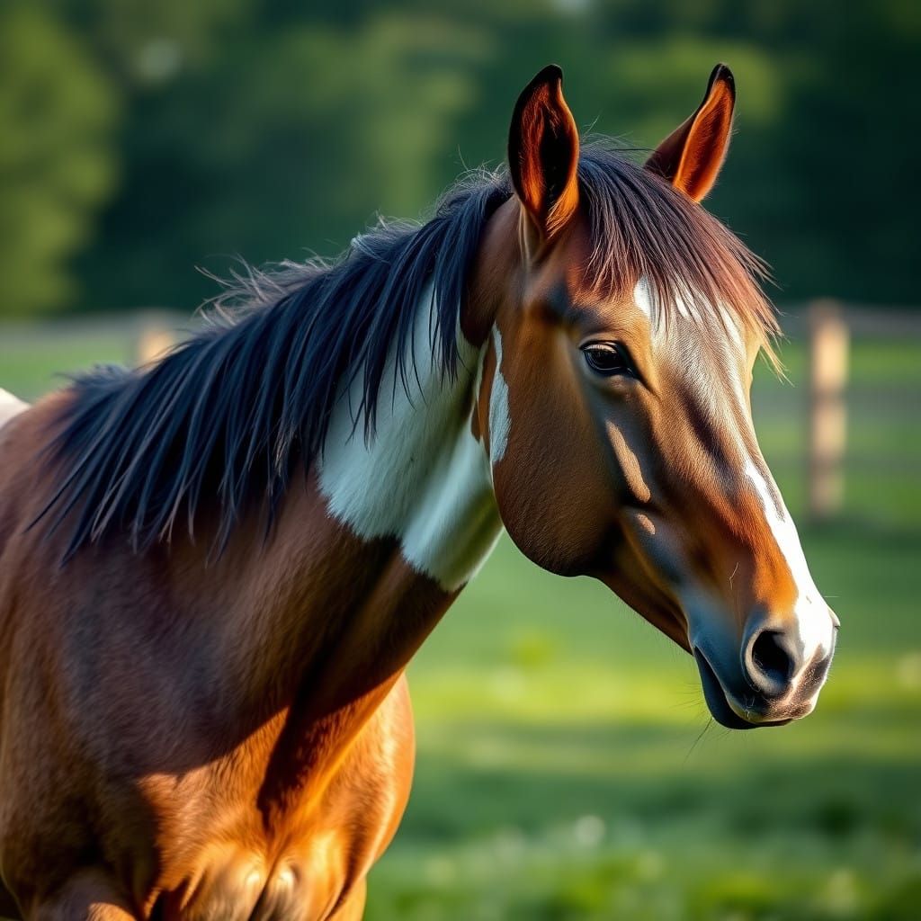 Elegant Horse in Serene Pasture
