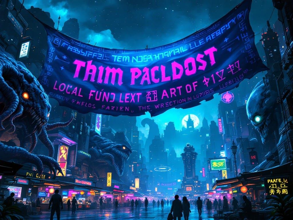 Sci-Fi Space Bazaar with Mythical Creatures