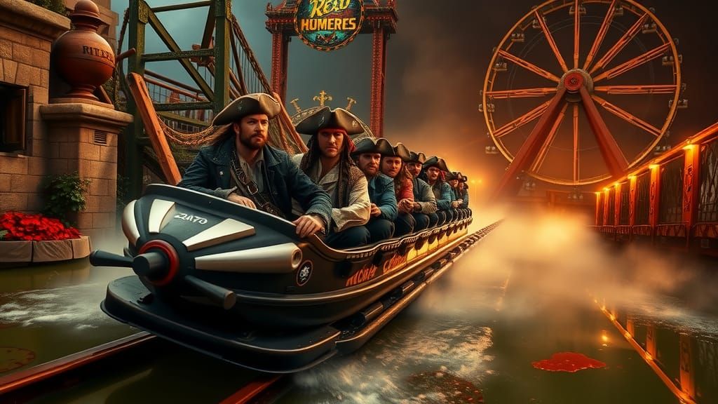 Pirates on a Rollercoaster: Hyperrealistic Portrait