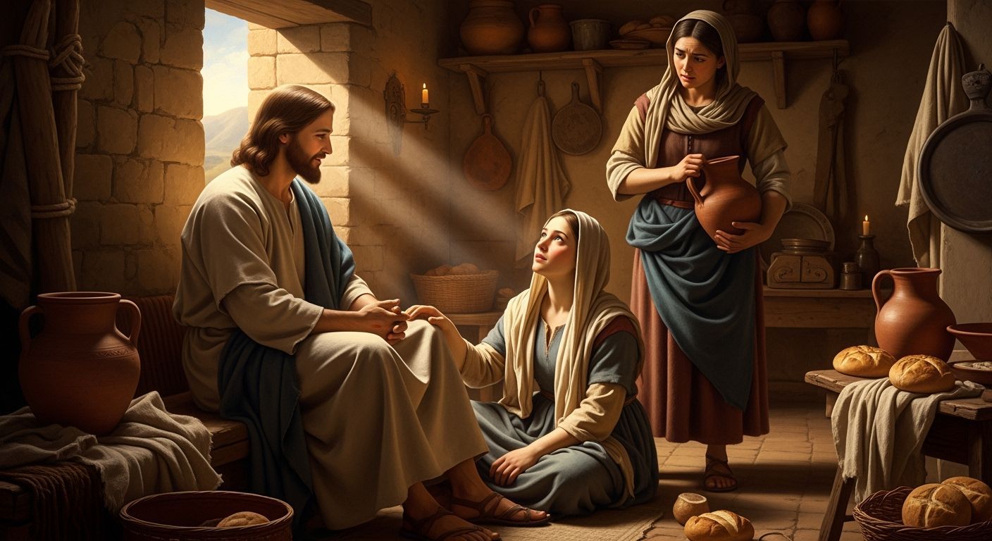 Jesus and Mary in Earth Tones