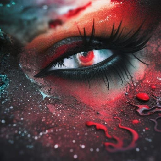 Creepy Dark Well: Gothic Surrealism in Dystopian Landscape