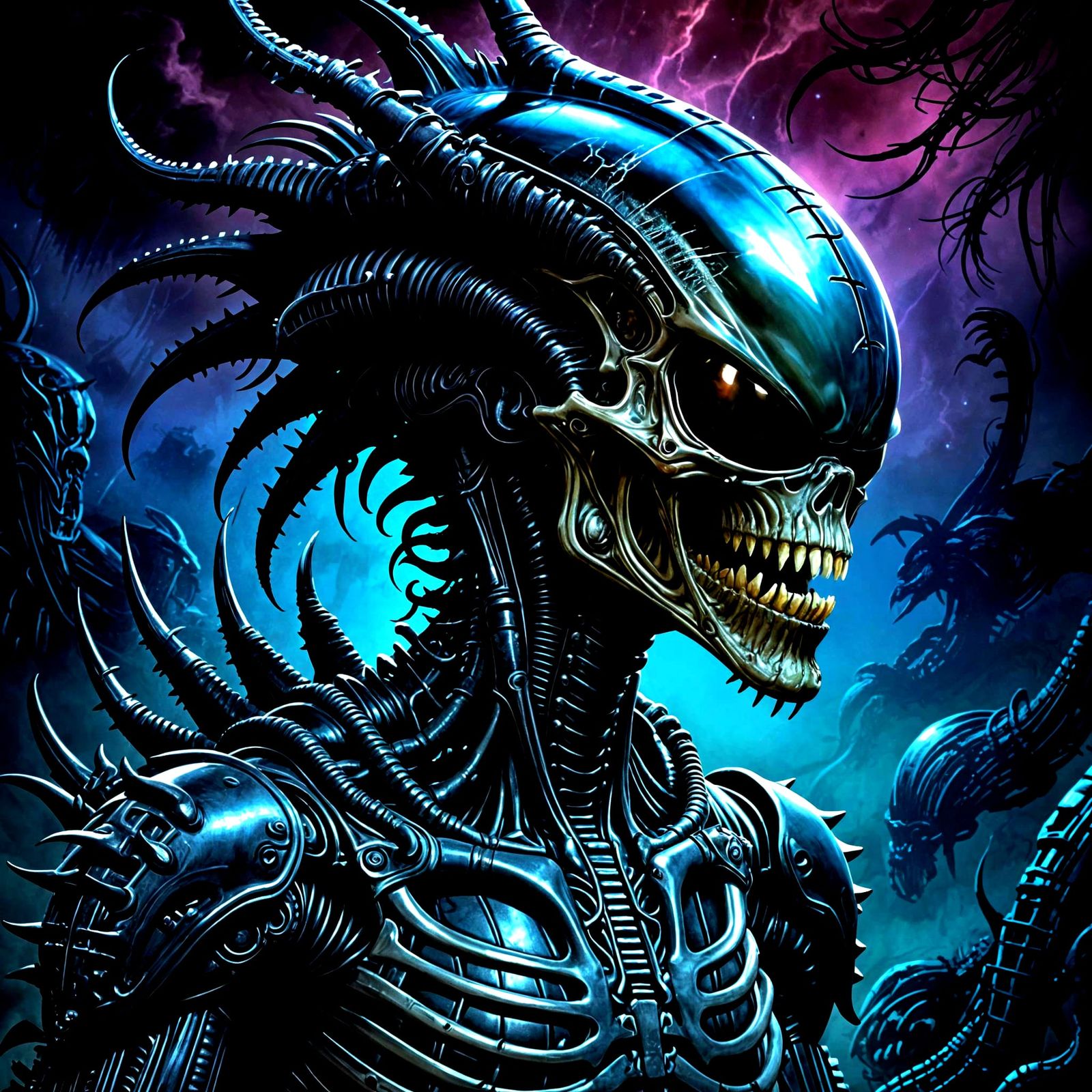 Xenomorph Punk Rock Graphic Novella in Giger Style