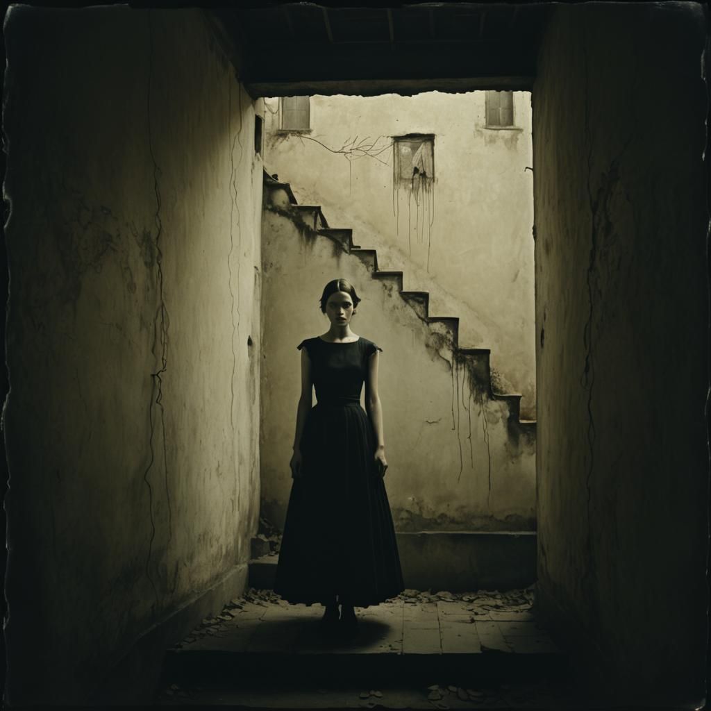 Brooding Woman Ghostly Figure Art