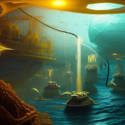 Wrecked Yellow Submarine: Detailed Matte Painting