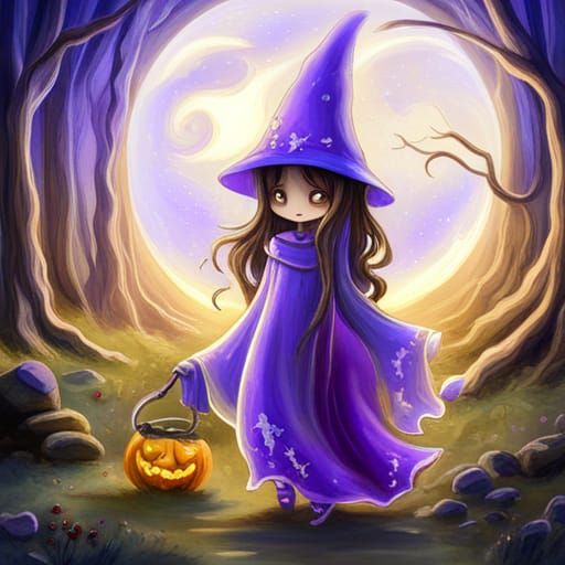 Cute Ghost Spirit's Halloween Trick-or-Treat Adventure