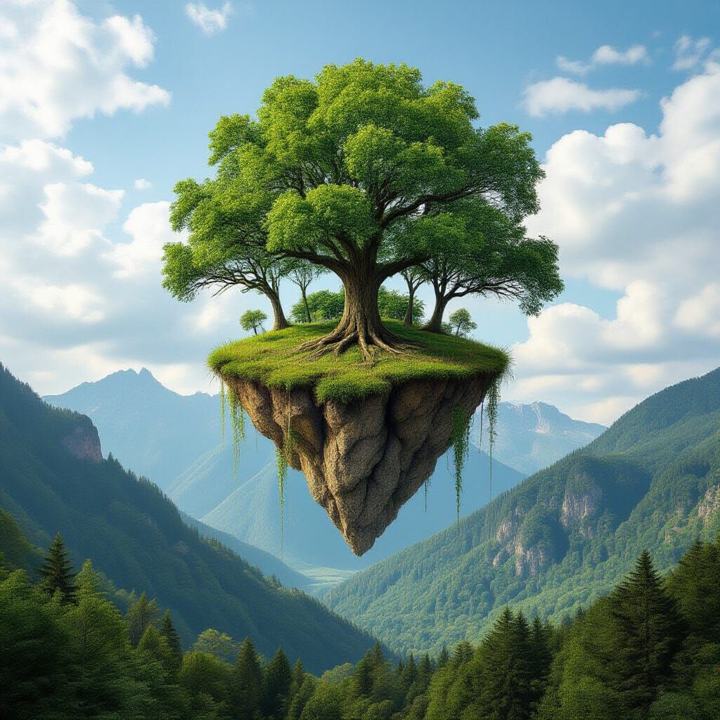 Floating Valley with Inverted Trees